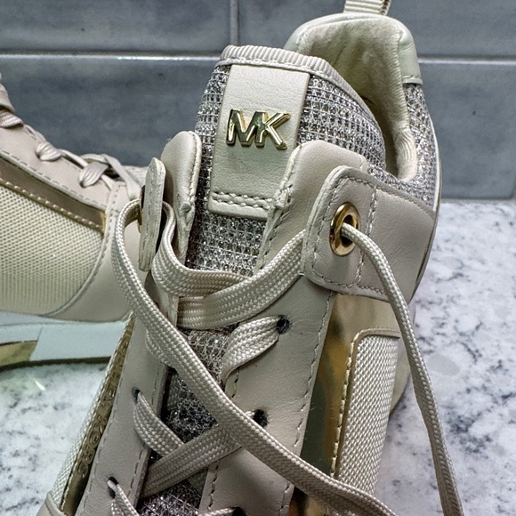 Michael Kors Women's Extreme Georgie  Trainer Sneakers Glitter Chain SZ 5 - Picture 7 of 11